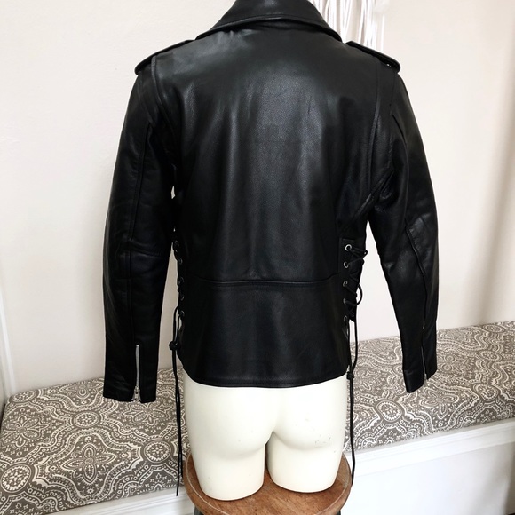 NWOT genuine leather motorcycle jacket - Picture 2 of 9